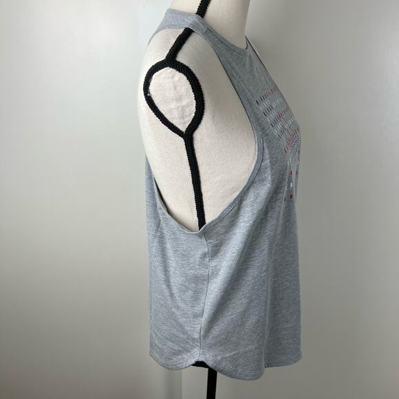 Adidas NWT Americana Flag Tank - Gray Racerback Top Size Medium - Picture 4 of 11